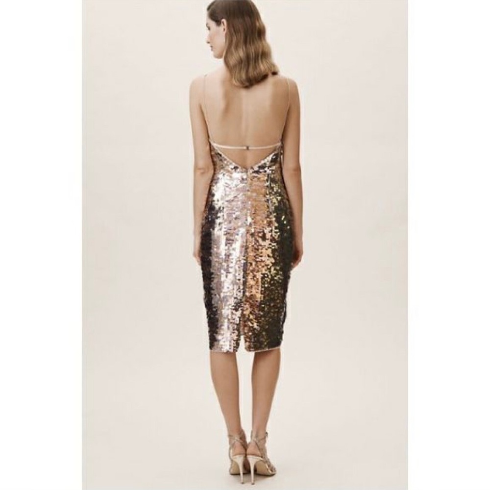 BHLDN Aidan Mattox Pink Sequin Cocktail Dress Size 6 - Picture 2 of 7